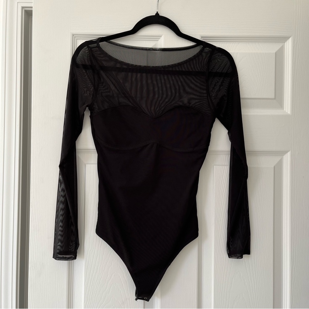 Abercrombie Mesh Long Sleeve Bodysuit
